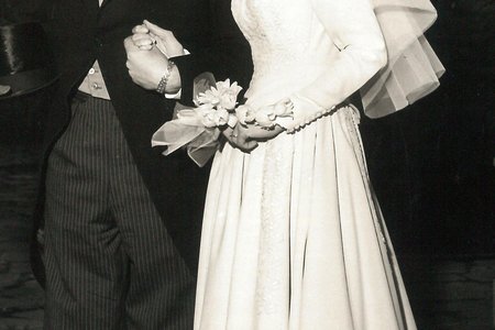 Die jong egpaar, SP en Frieda van Blerk  60 jaar gelede op hul huweliksdag